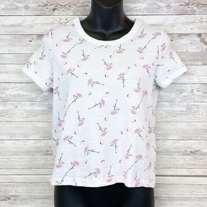 🍀4/$10 Messy Bun Just Chillin Cute Flamingo Tee